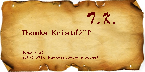 Thomka Kristóf névjegykártya