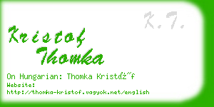 kristof thomka business card